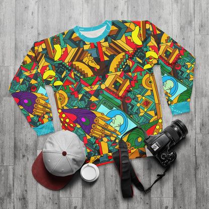 Vibrant Unisex Sweatshirt - Colorful Abstract Design