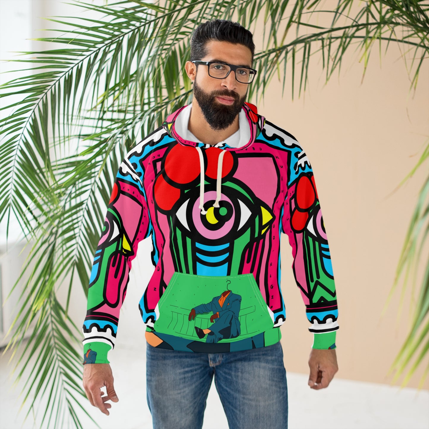 Colorful Stamp Artistic Unisex Pullover Hoodie