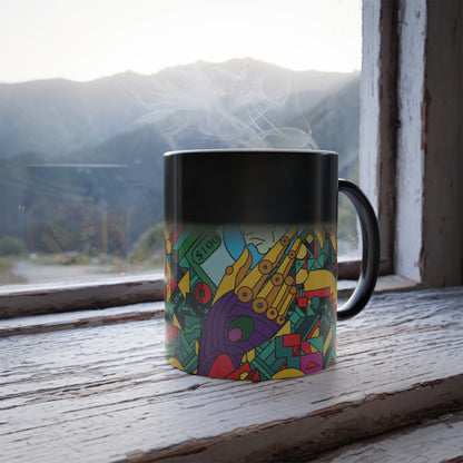 Colorful Morphing Coffee Mug - 11oz | Dynamic Kaleidoscope Design