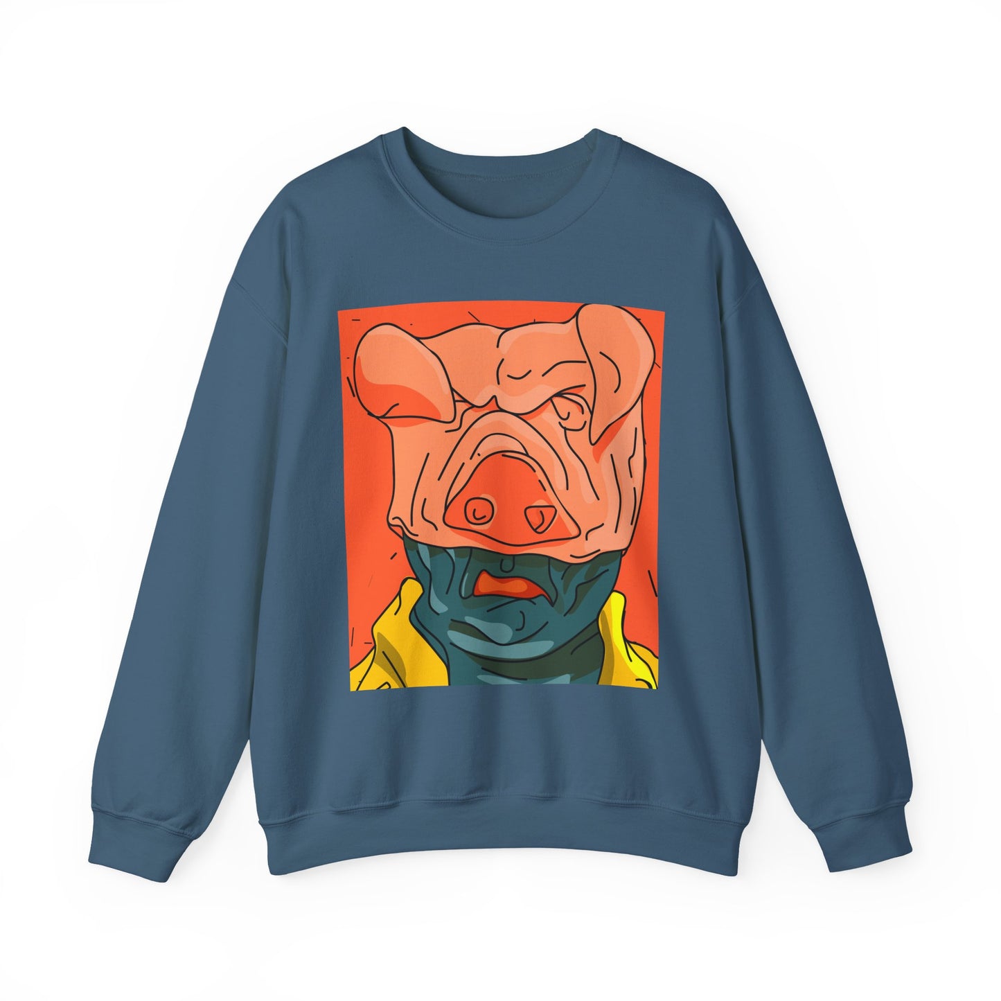 Artistic Pig Head Illustration Sweatshirt