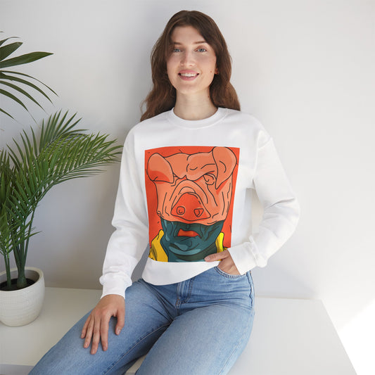 Artistic Pig Head Illustration Sweatshirt