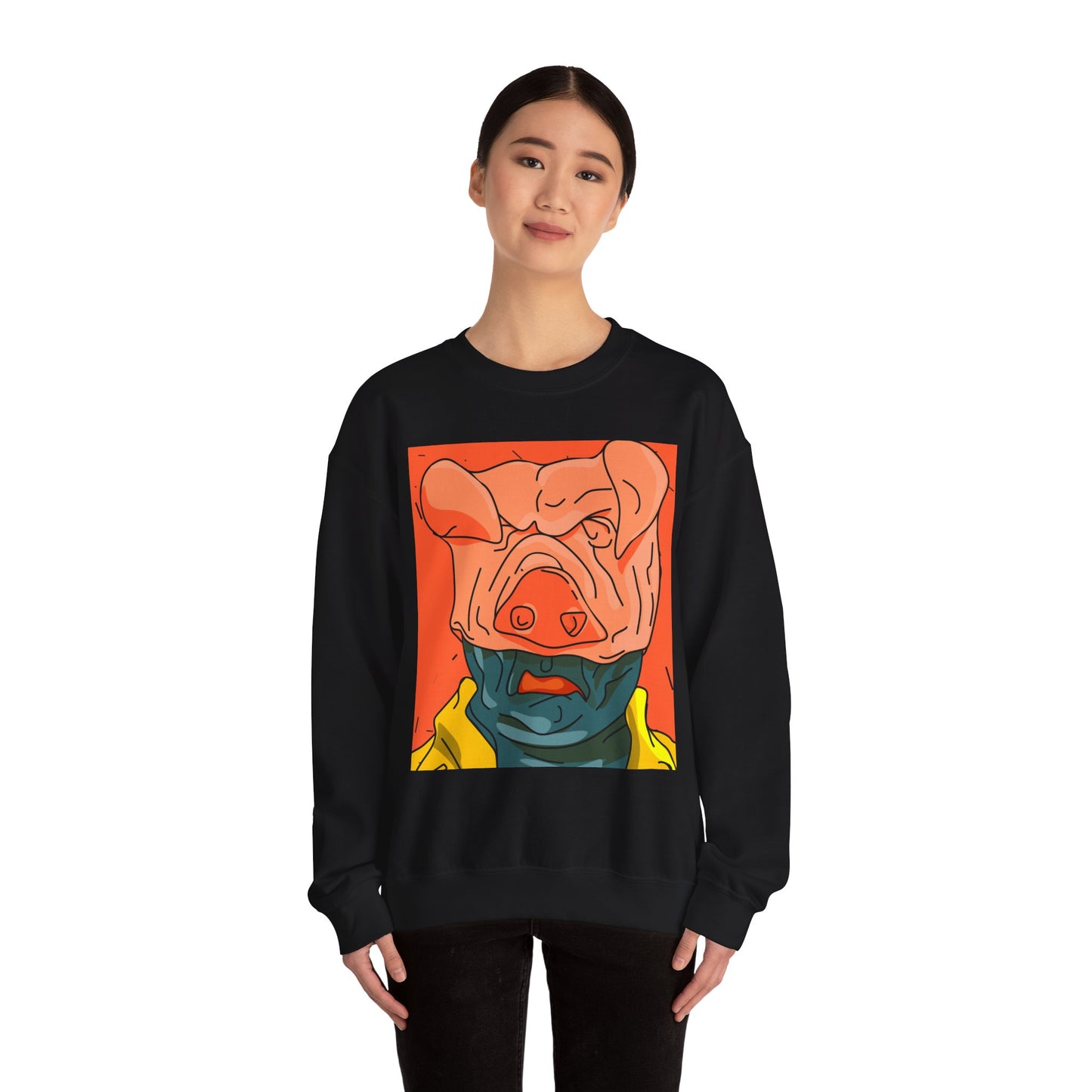 Artistic Pig Head Illustration Sweatshirt