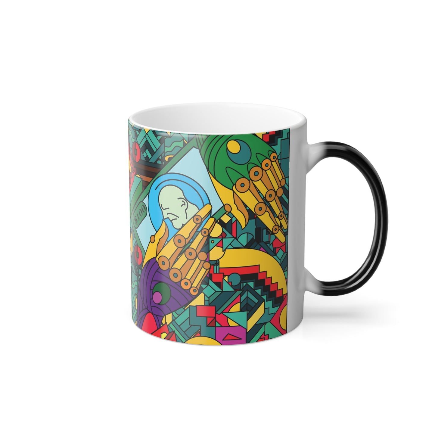 Colorful Morphing Coffee Mug - 11oz | Dynamic Kaleidoscope Design
