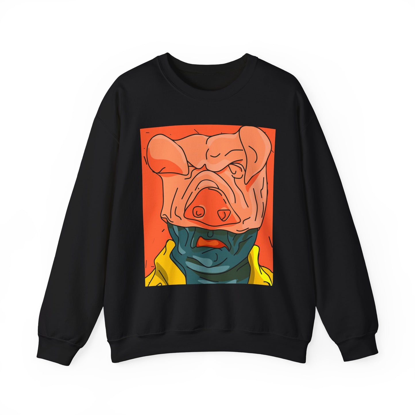 Artistic Pig Head Illustration Sweatshirt
